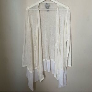 Rain + Rose Cardigan Sweater Whisper White Knit Lightweight Casual Neutral